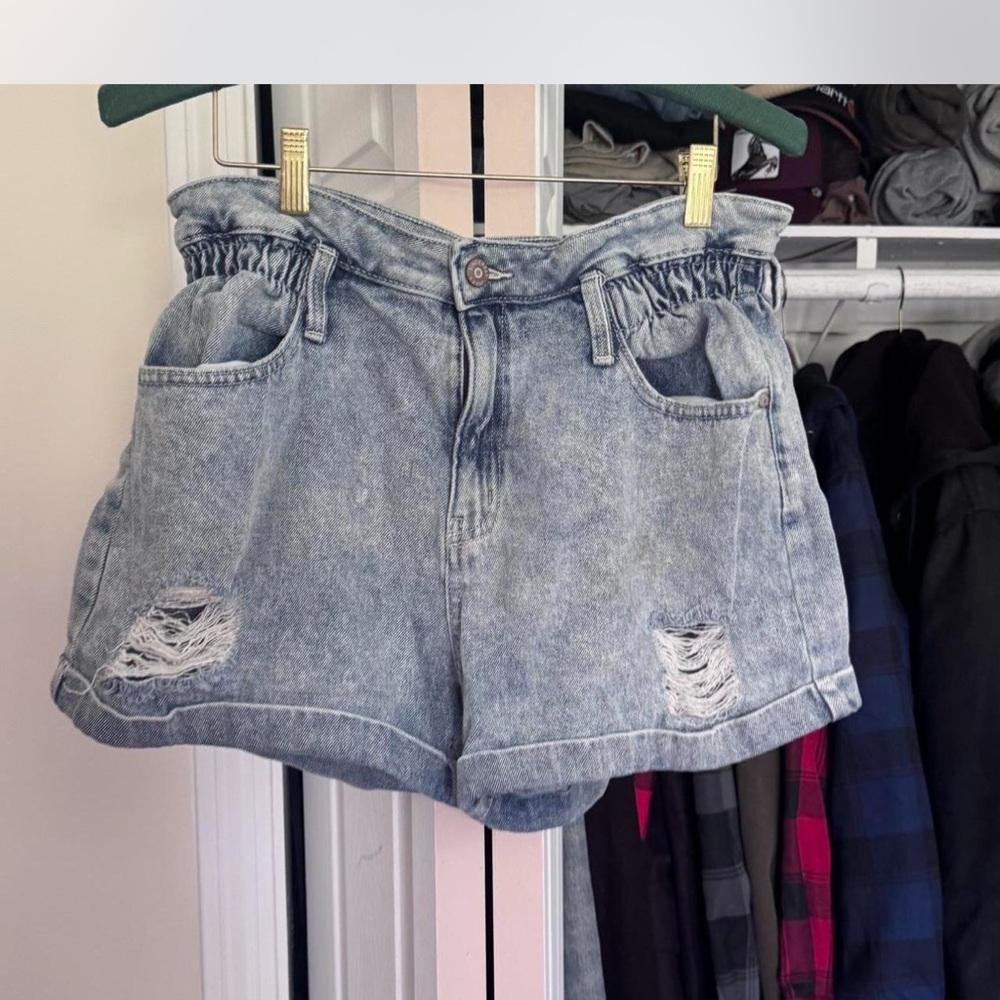 Sincerely Jules Blue Jean Shorts with Distressed Details